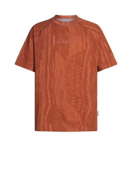 Carlo Colucci Tricou galben auriu / oliv / ruginiu / orange roșu