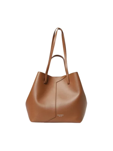 Shopperka Emporio Armani skórzana brązowa