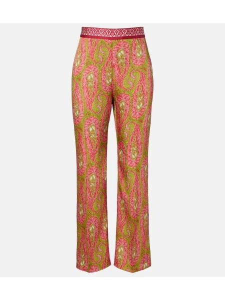 Spodnie Etro z wzorem paisley różowe
