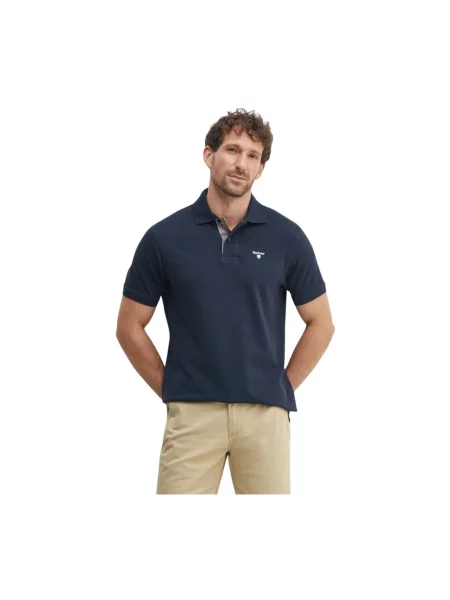 Barbour Koszulka Polo Z Piki blau granatowa