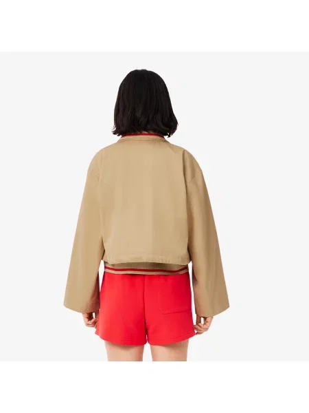 Lacoste Kurtka Oversize Z Kołnierzykiem Polo beżowa