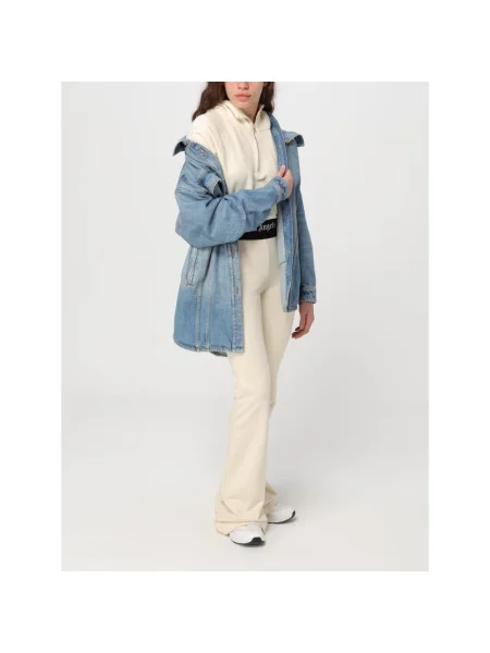 Lniana bluza z kapturem Palm Angels z kapturem o krotszym kroju biała