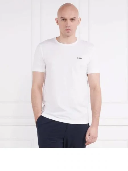 BOSS GREEN Tricou Tee 7 alb
