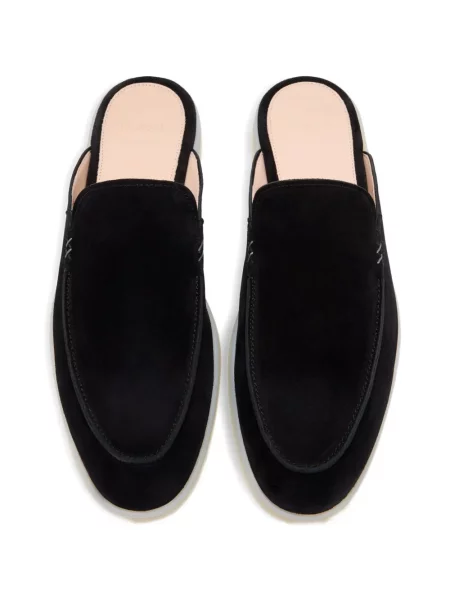 Papuci tip mules Forsa din piele de căprioară negru