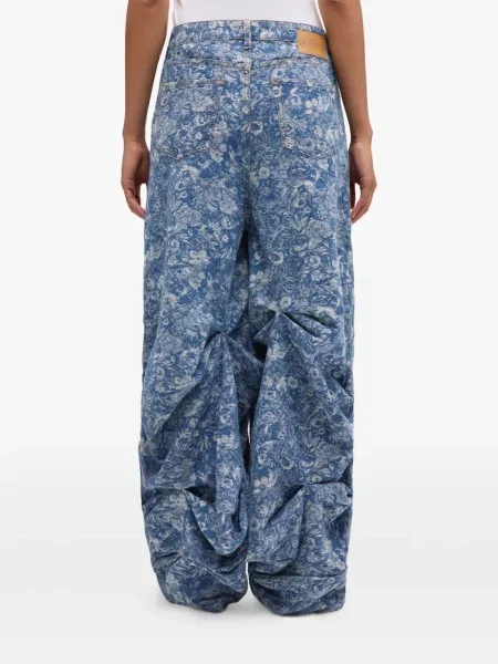 Blugi Ganni cu model floral cu imagine albastru