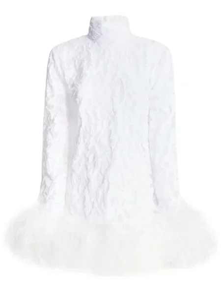 Rochie Taller Marmo cu pene alb