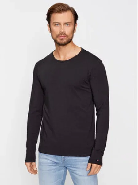 Tričko s dlouhým rukávem Tommy Hilfiger černé