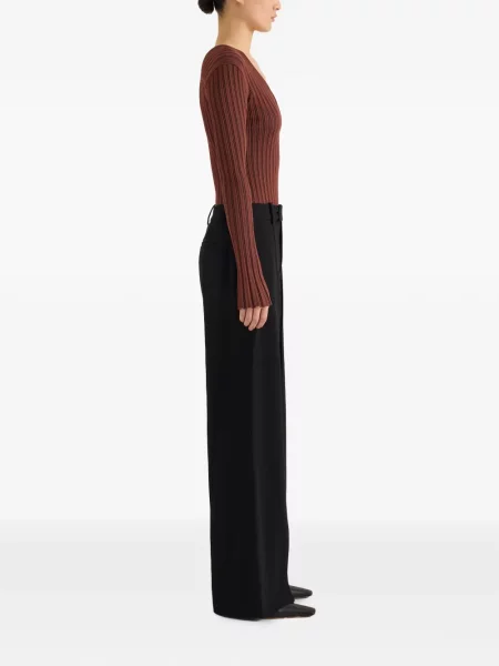 Top Proenza Schouler de mătase maro