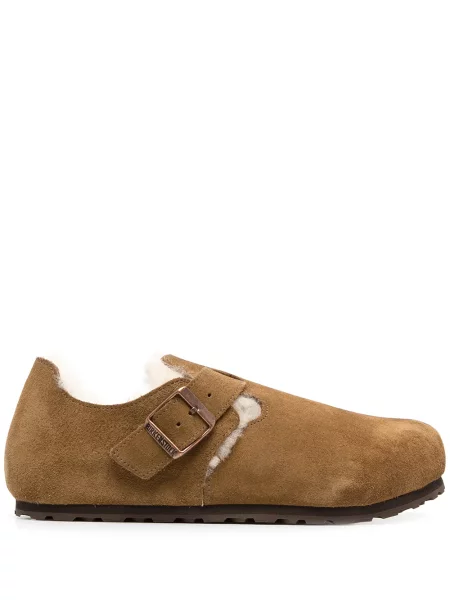 Papuci de casă Birkenstock din piele de căprioară