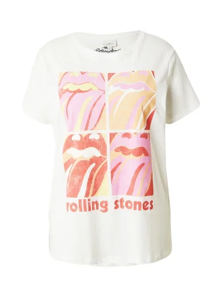 ONLY Carmakoma Tricou CARROLL galben / roz / roșu alb