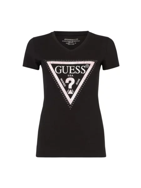 T-shirt z nadrukiem z logo model ‘PYTHON’ Guess czarna