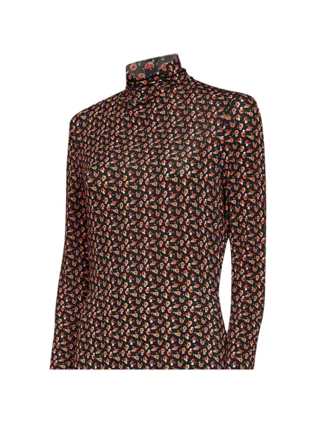 Rochie Rabanne cu model floral cu imagine negru