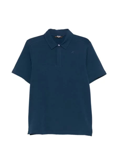 Tricou polo K-way cu autograf albastru