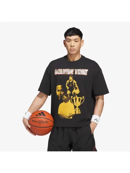 Tricou adidas Anthony Edwards Bling Tee Black M negru