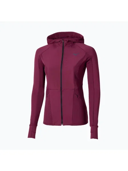 Куртка для бігу Mizuno Active Warm Hybrid Full Zip Hooded dark purple фіолетова