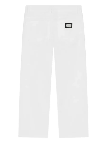Jeansy straight leg dziecięce Dolce And Gabbana białe