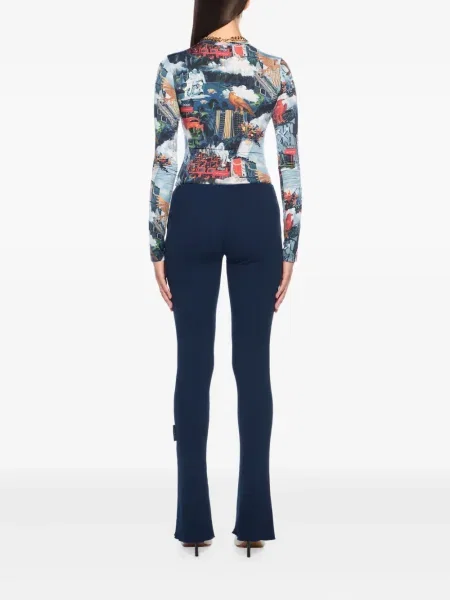 Pantaloni Off-white din jerseu alb