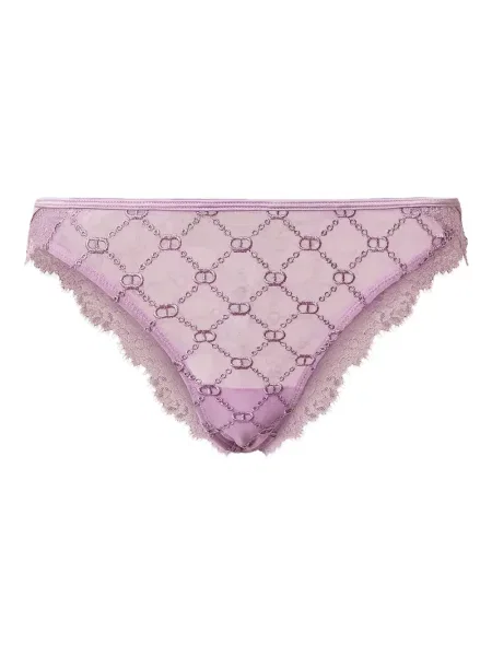 Chiloți Twinset din dantelă violet
