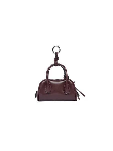Přívěsek Calvin Klein Emblem Trio Mini Bag Charm Bordó červený