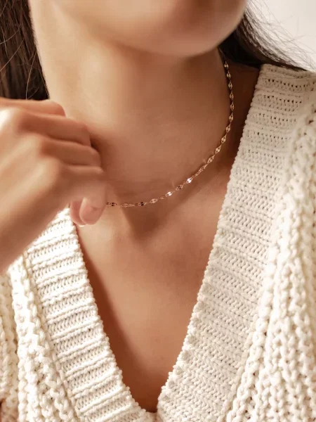 Hey Happiness Lanțuri Rolo Choker auriu roz