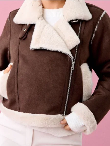 Куртка льотчика з хутром коричневий