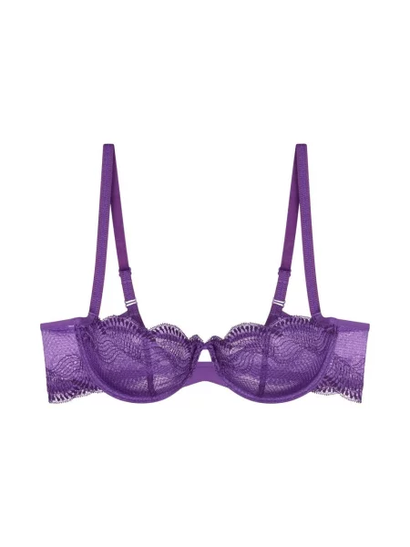 Triumph Biustonosz na fiszbinach Comfort Glam Kobiety Sztuczne włókno lila wypukły wzór tkaniny