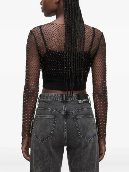 Top Karl Lagerfeld Jeans plasă negru