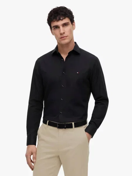 Tommy Hilfiger Cămașă | stretch negru