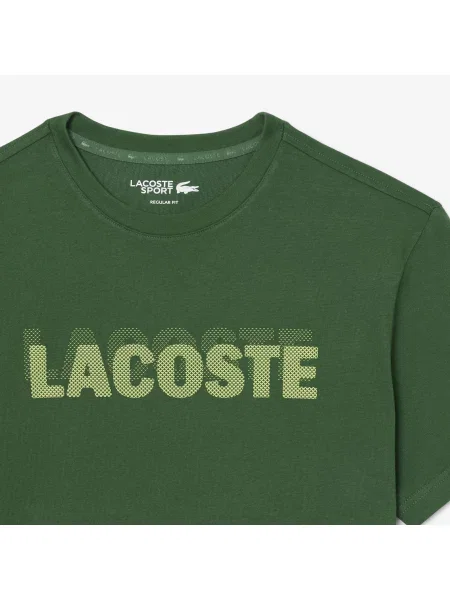 Lacoste Sportowy T-Shirt Ultra Dry Z Nadrukiem Graficznym zielony
