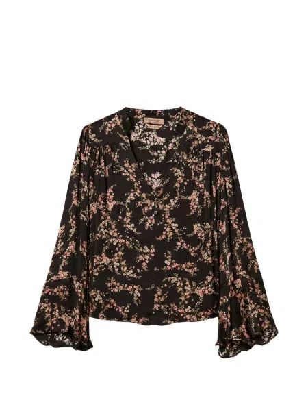 Bluză Twinset cu model floral negru