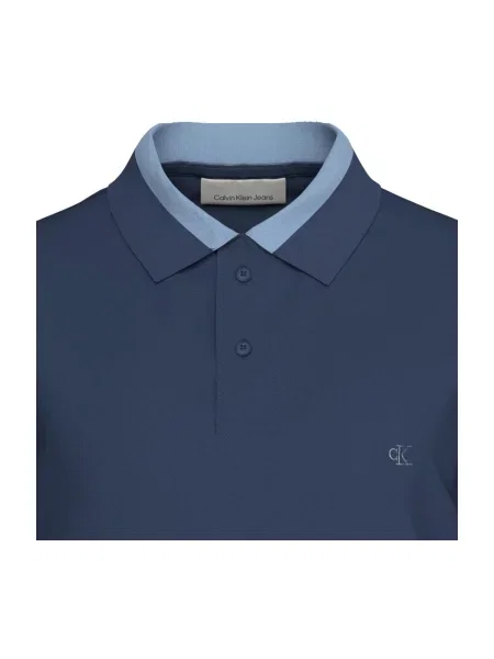 S ovratnikom polo majica Calvin Klein Jeans casual plava