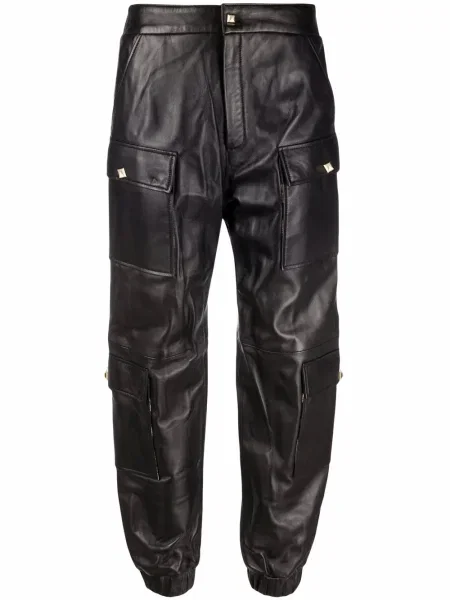 Pantaloni de jogging Philipp Plein din piele alergare negru