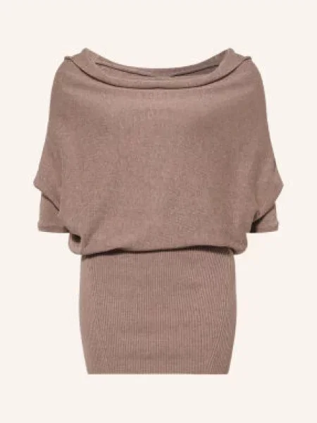 Allsaints Dzianinowa Sukienka Ellie Z Rękawami braun brązowa