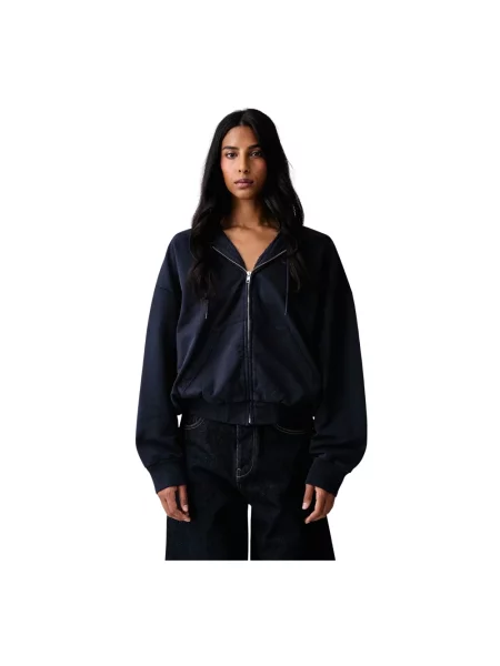 Maison Margiela bluza rozpinana z kapturem niebieska