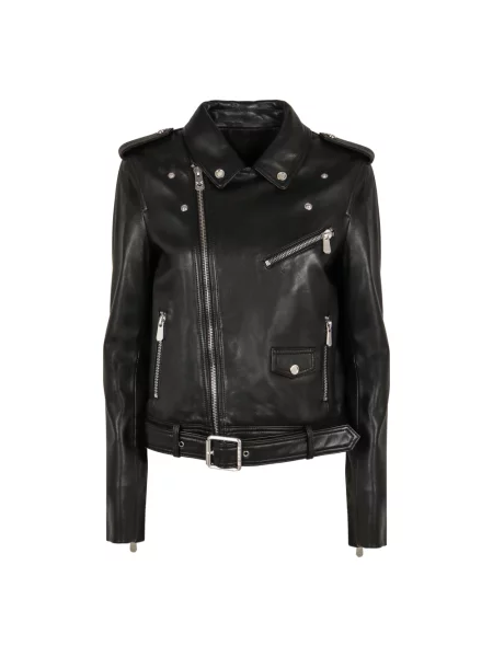 Kurtka skórzana Pinko biker czarna