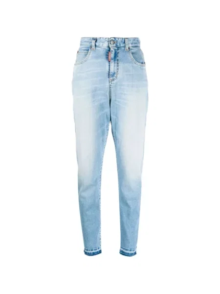 Skinny jeansy skinny Dsquared2 z 5 kieszeniami niebieskie