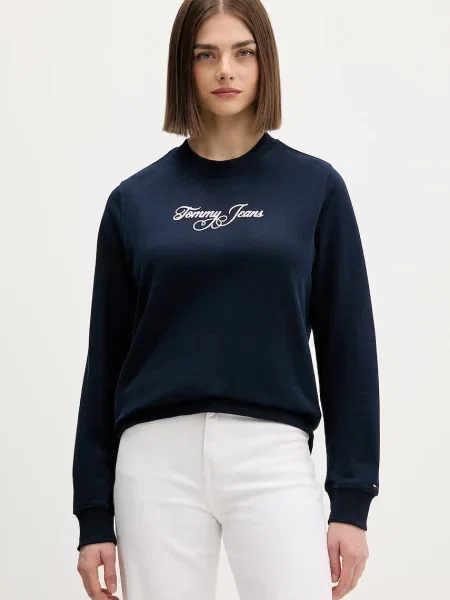 Tommy Jeans hanorac de bleumarin cu imprimeu albastru