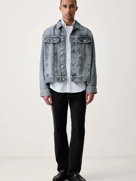 HUGO Blue jachetă pentru bărbați din denim albastru