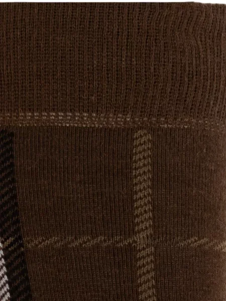 Карирани чорапи Burberry кафяво