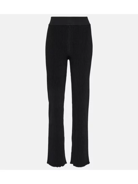 Pletené žebrované kalhoty Alaã¯a černé