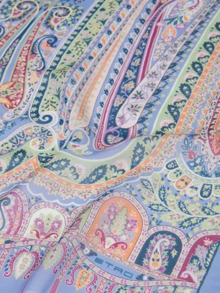 Raštuotas šalikas Etro su paisley raštu mėlyna