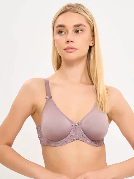 Однотонный бюстгальтер с вышивкой