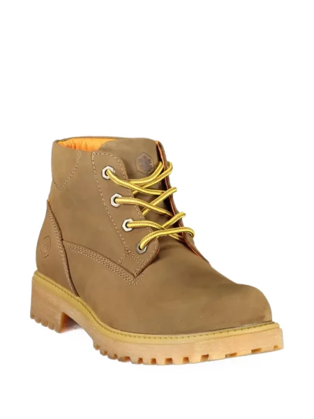 Botine Lumberjack cu șireturi din piele maro