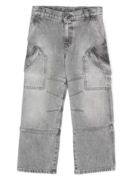 Jeansy straight leg dziecięce Versace szare