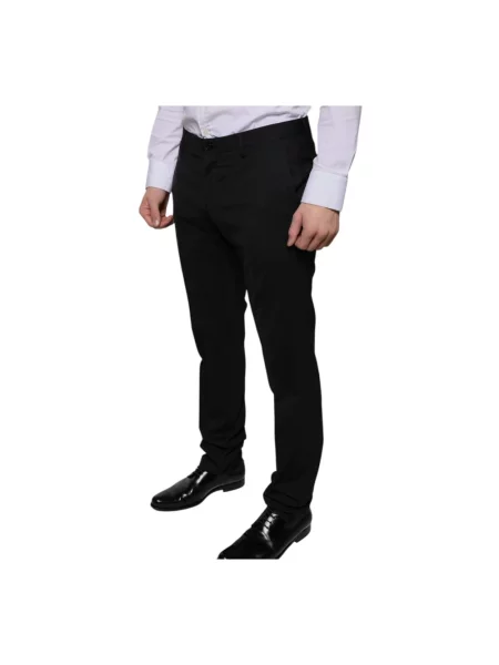 Skinny spodnie Dolce And Gabbana wełniane czarne