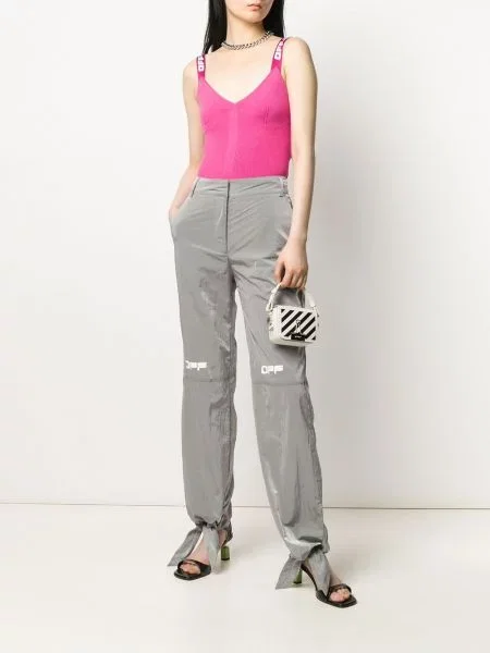 Raštuotos kelnės Off-white kaklaraiščiai balta