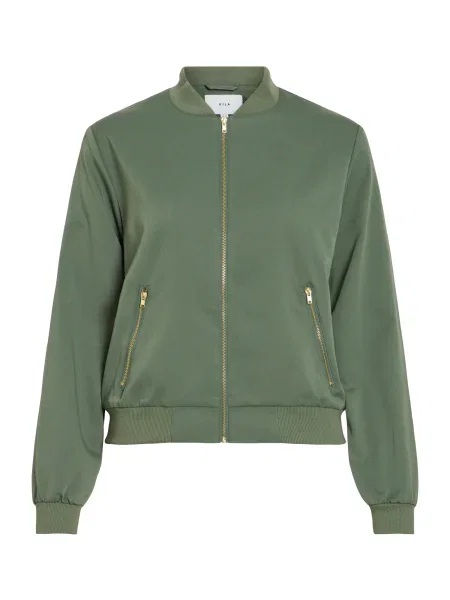 VILA Geacă de primăvară-toamnă VIBUBBLE închis verde