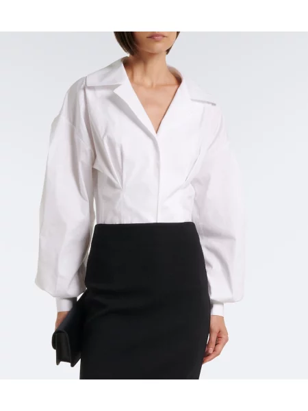 Cămașă Carolina Herrera din poplin alb
