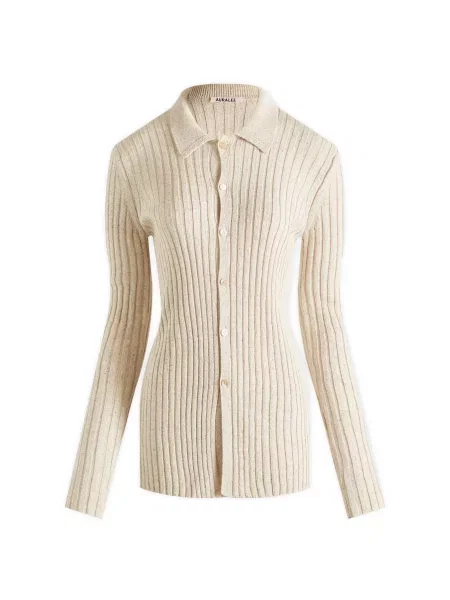 Dzianinowy top Auralee beżowy