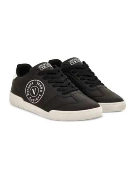 Sneakersy Versace Jeans Couture skórzane z autografem czarne